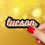 Sticker: "Tucson" (Script, Dark)