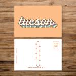 Postcard: "Tucson" (Script, Yellow on Orange)